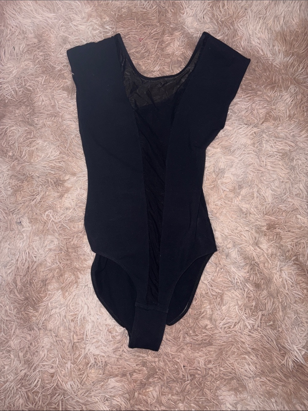 American Apparel Black Mesh-Panel Bodysuit